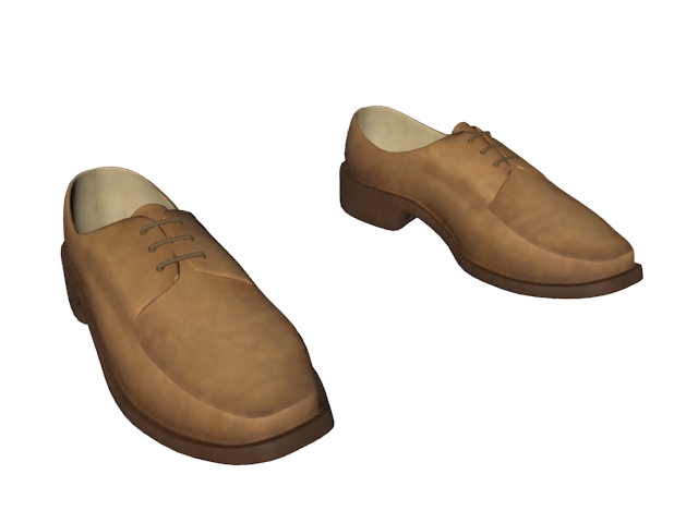 Brown casual shoes for men 3d rendering