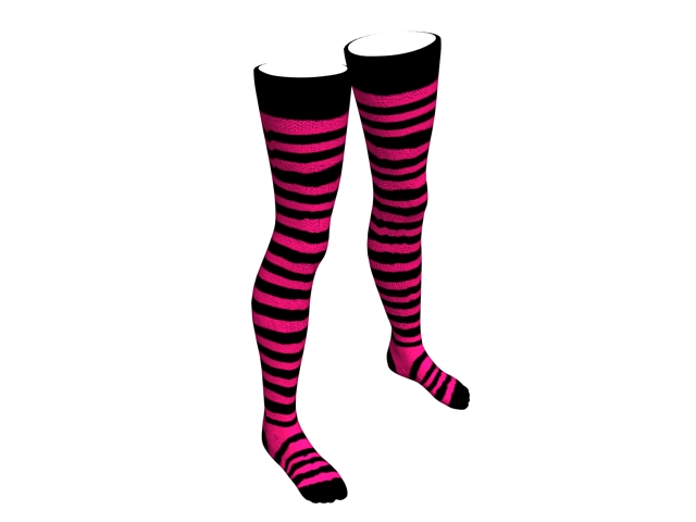 Pink striped stockings 3d rendering