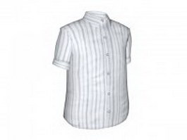 Striped dress shirt 3d model preview