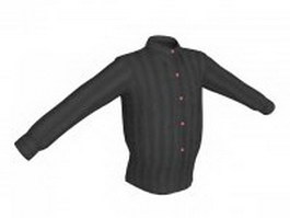 Black dress shirt for men 3d model preview