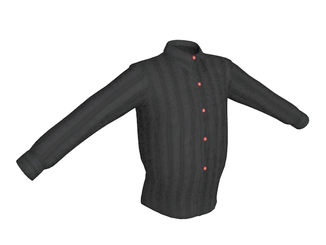 Black dress shirt for men 3d rendering