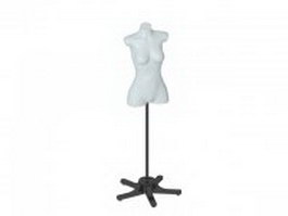 Female mannequin dress form stand 3d preview