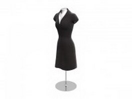 Female mannequin stand with dress 3d model preview