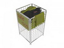 Clothes in storage basket 3d preview