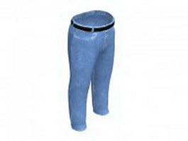 Light blue jeans 3d model preview