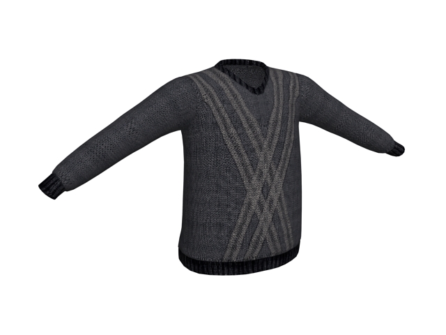V neck sweaters with hanger 3d rendering