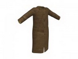 Brown overcoat for men 3d model preview