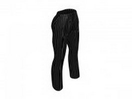 Vertical striped pants outfit 3d model preview
