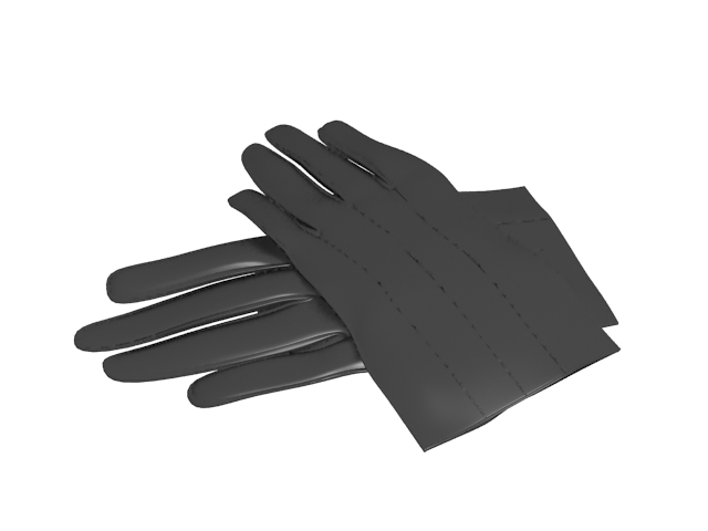 Leather glove 3d rendering