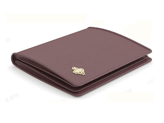 Leather bifold wallet 3d rendering
