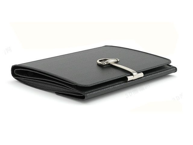 Black bifold wallet 3d rendering