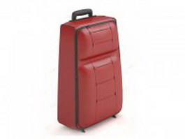 Red leather luggage bag 3d model preview