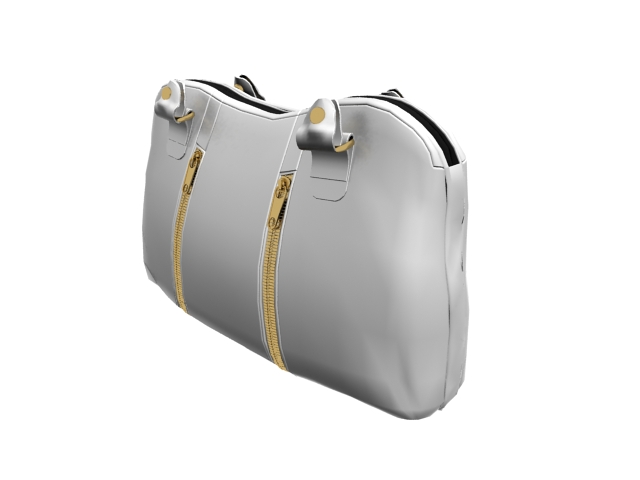 White leather handbag 3d rendering