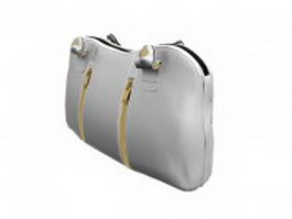 White leather handbag 3d model preview