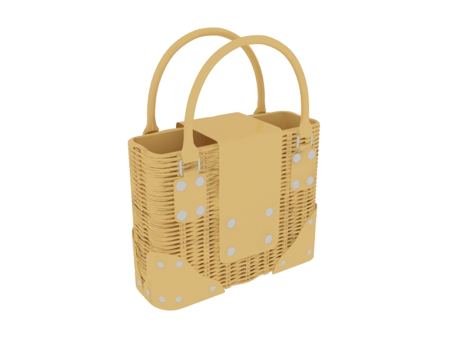 Basket weave handbag 3d rendering