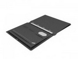 Black briefcase folder case 3d model preview
