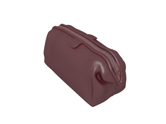 Leather handbag in brown 3d rendering