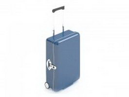 Blue luggage suitcase 3d model preview