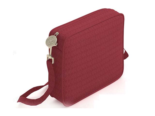 Red pouch bag for women 3d rendering