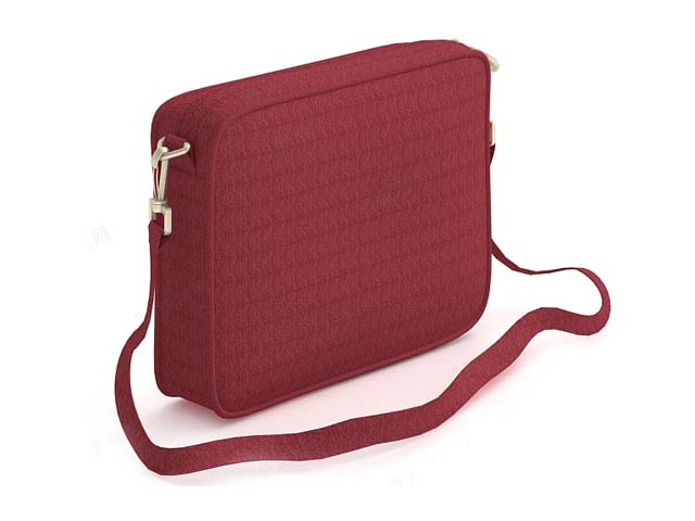 Red pouch bag for women 3d rendering