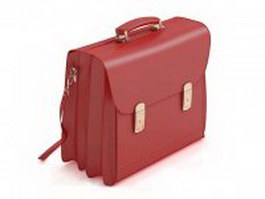 Lady briefcase with shoulder strap 3d model preview