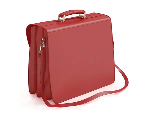Lady briefcase with shoulder strap 3d rendering