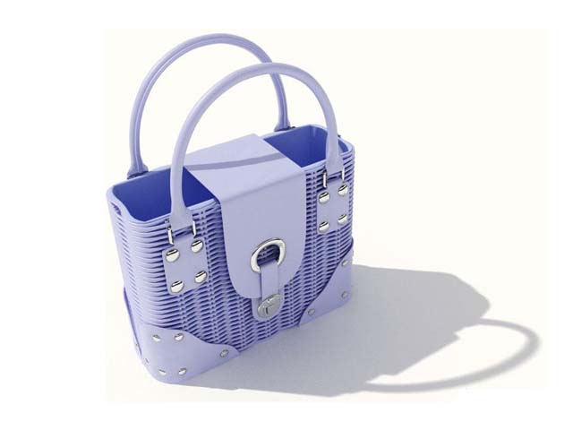 Woven basket handbag 3d rendering