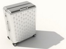 Silver trolley luggage bag 3d preview