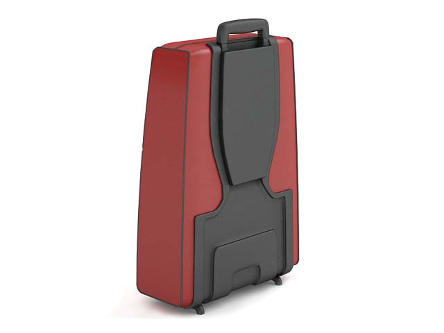 Red trolley luggage for lady 3d rendering