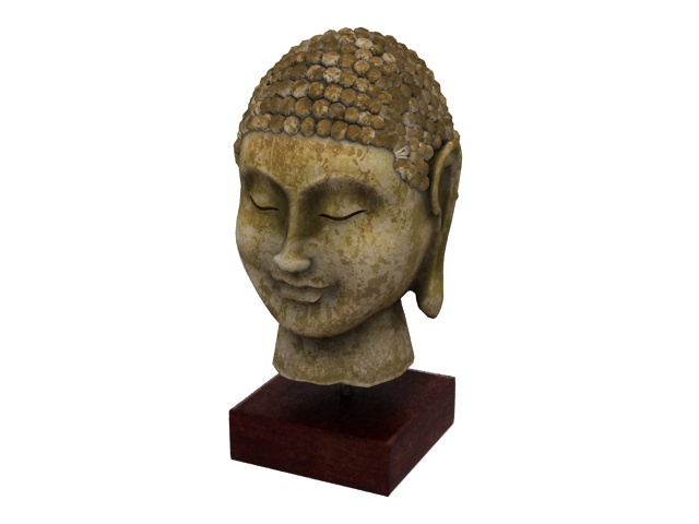 Buddha head statue 3d rendering