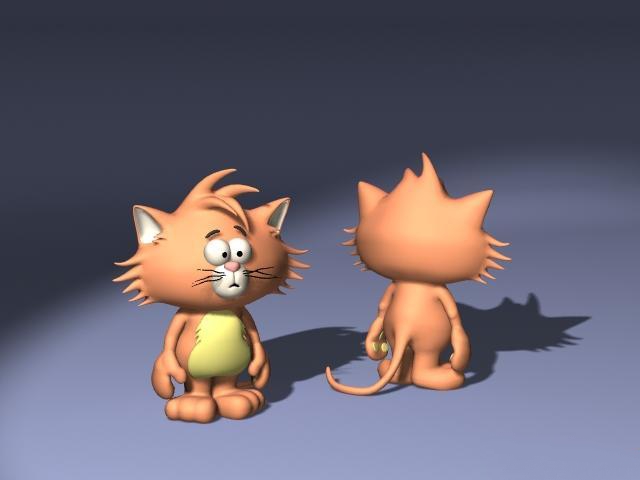 Tina cat 3d rendering