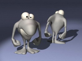 Cartoon shark character 3d model preview