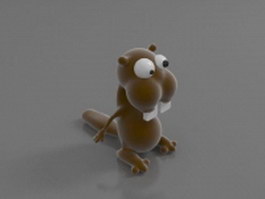 Cartoon squirrel character 3d model preview