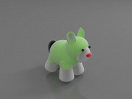 Cartoon plush animal 3d model preview