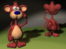 Cartoon monkey 3d model preview