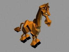 Giraffe cartoon 3d model preview
