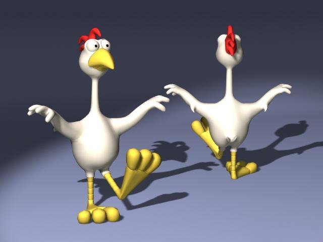 Cartoon rooster 3d rendering