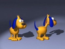 Cute cartoon dog 3d model preview