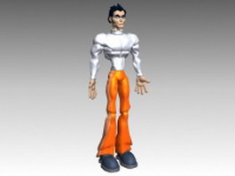 Cartoon young man 3d model preview