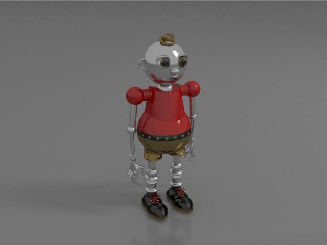 Robot boy 3d rendering