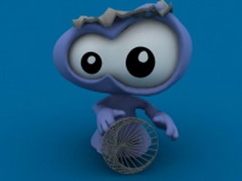 Big-eyed monster 3d model preview
