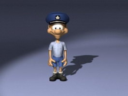 Cartoon postman character concept 3d model preview