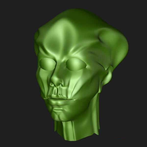 Alien head 3d rendering