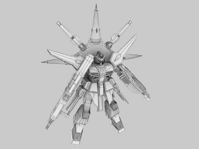 Providence Gundam 3d rendering