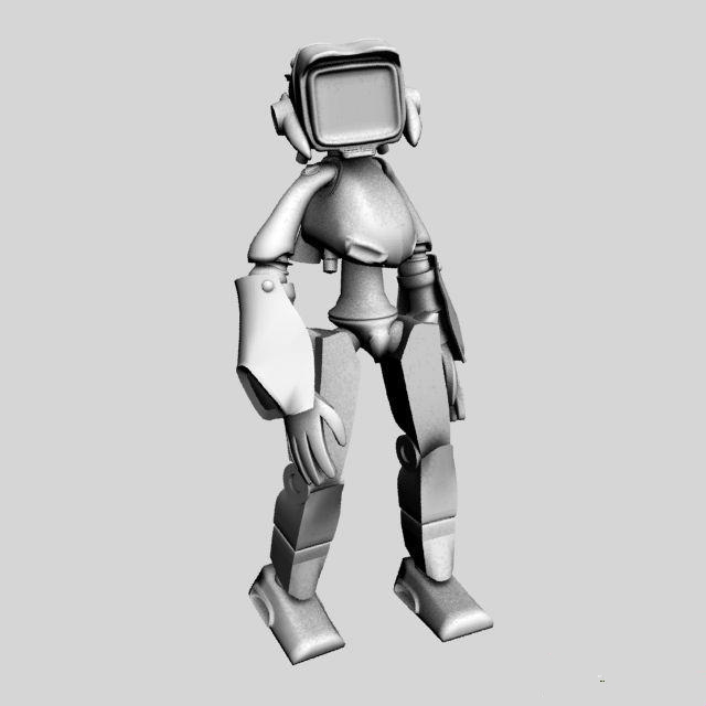 TV robot 3d rendering