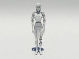 Female robot 3d model preview