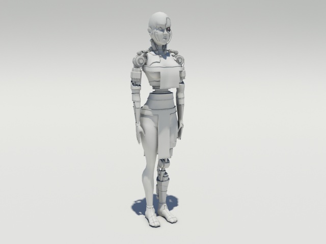 Female robot 3d rendering