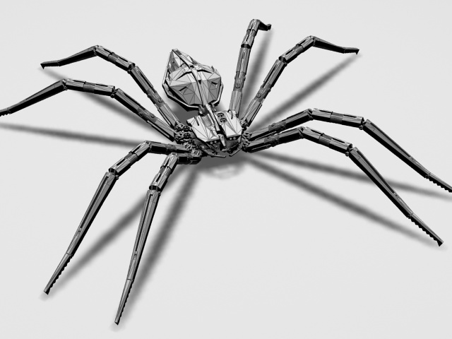 Mechanical spider 3d rendering