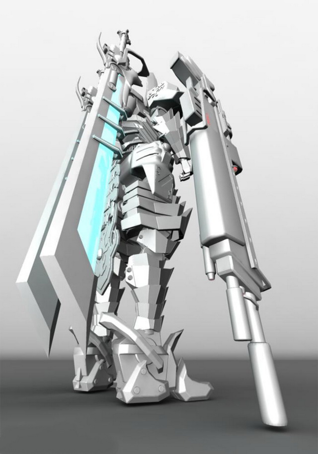 Humanoid mecha for video game 3d model Maya files free