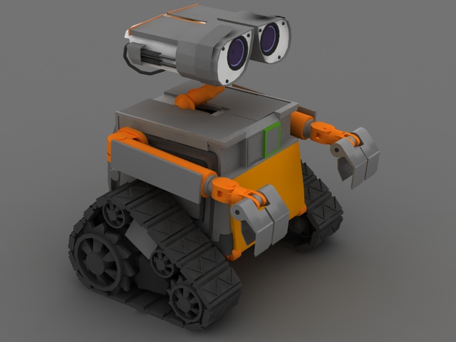 Robot WALL-E 3d rendering